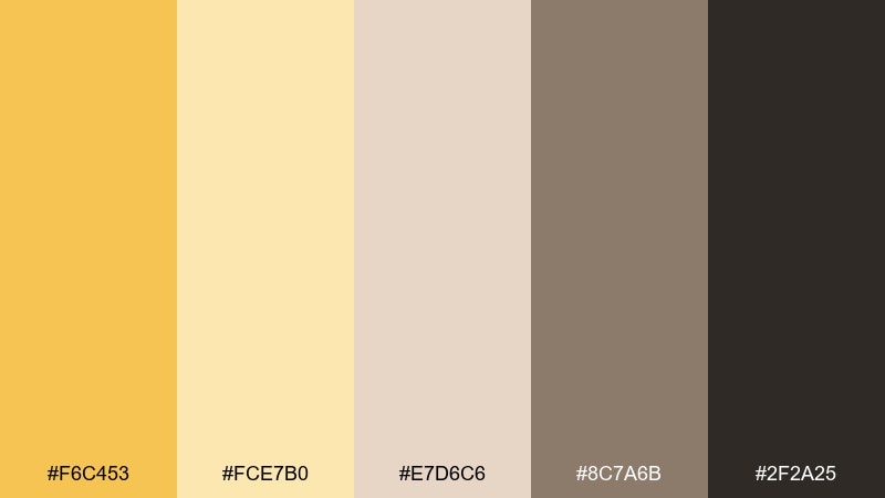 golden hour neutrals color palette with hex codes