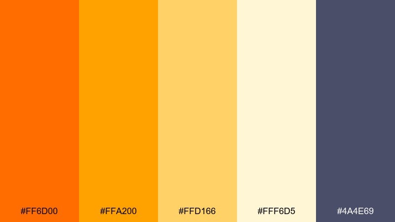 golden poppy color palette with hex codes