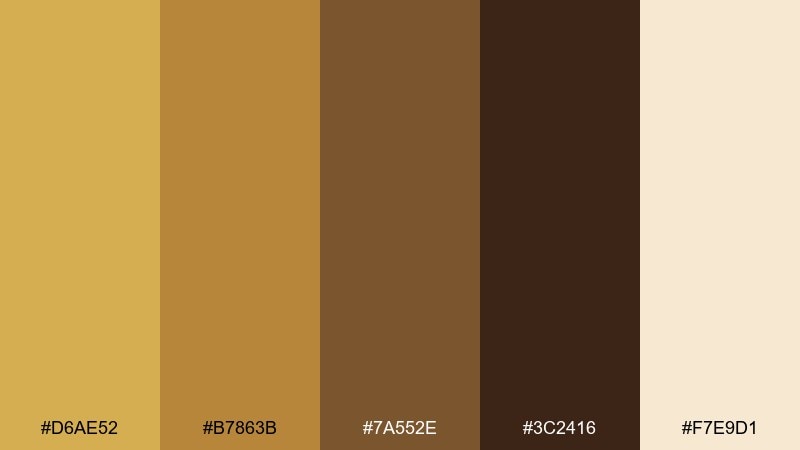 golden truffle color palette with hex codes