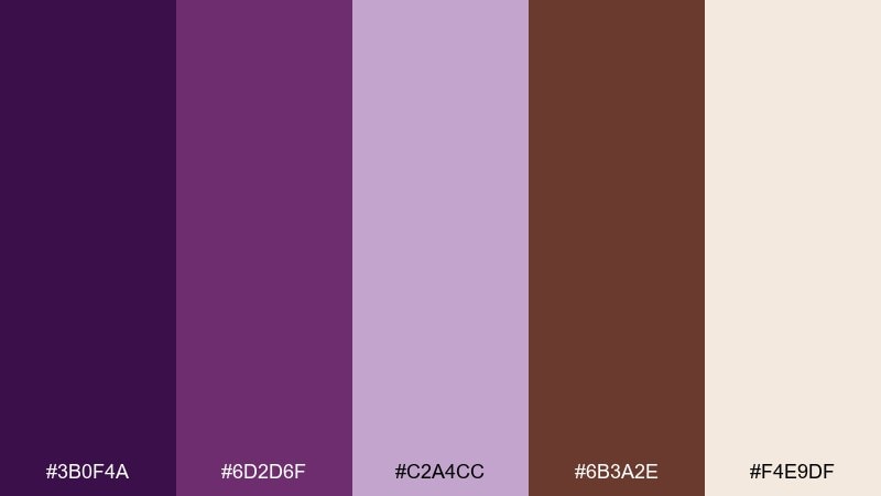 grape chestnut color palette with hex codes