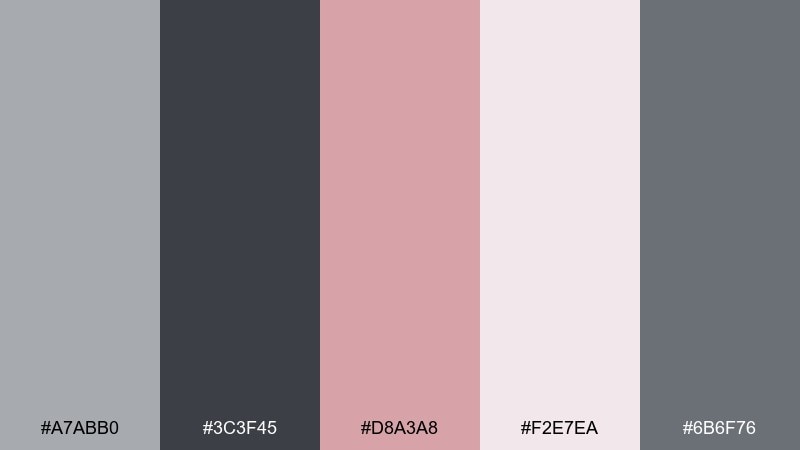 graphite rose color palette with hex codes