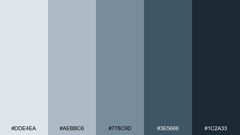 graphite tide color palette with hex codes