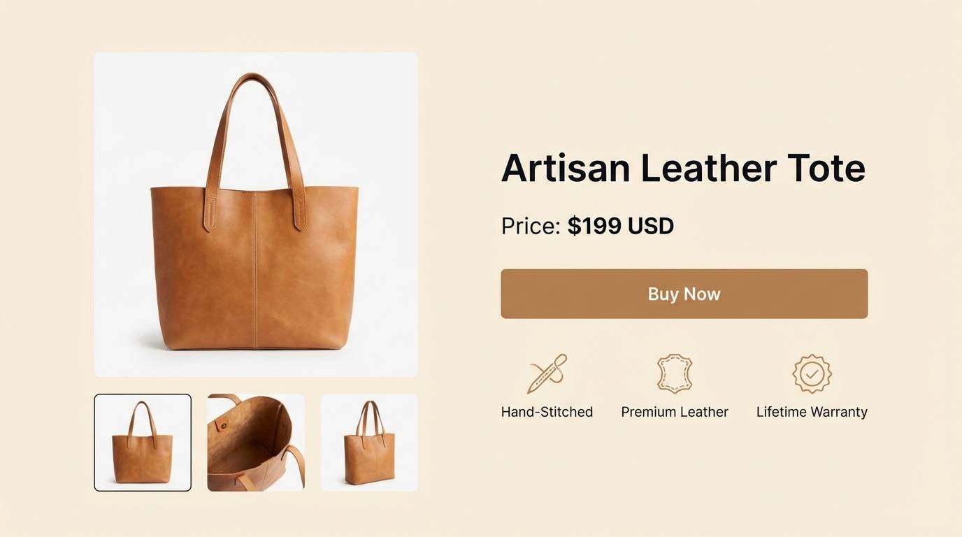 handmade product page ui