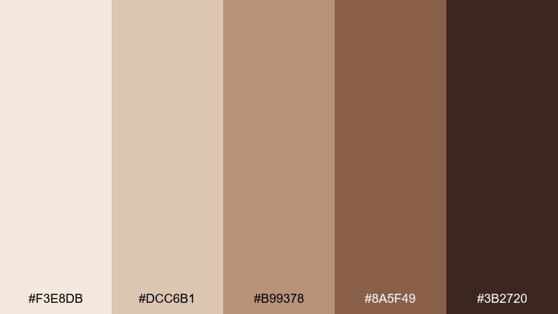 hazelnut haze color palette with hex codes