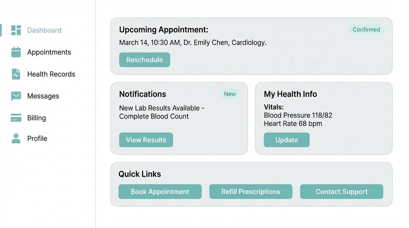 healthcare portal ui