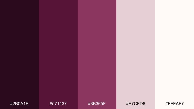 heirloom plum and pearl color palette with hex codes