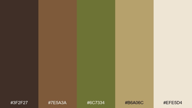 herbal leather color palette with hex codes