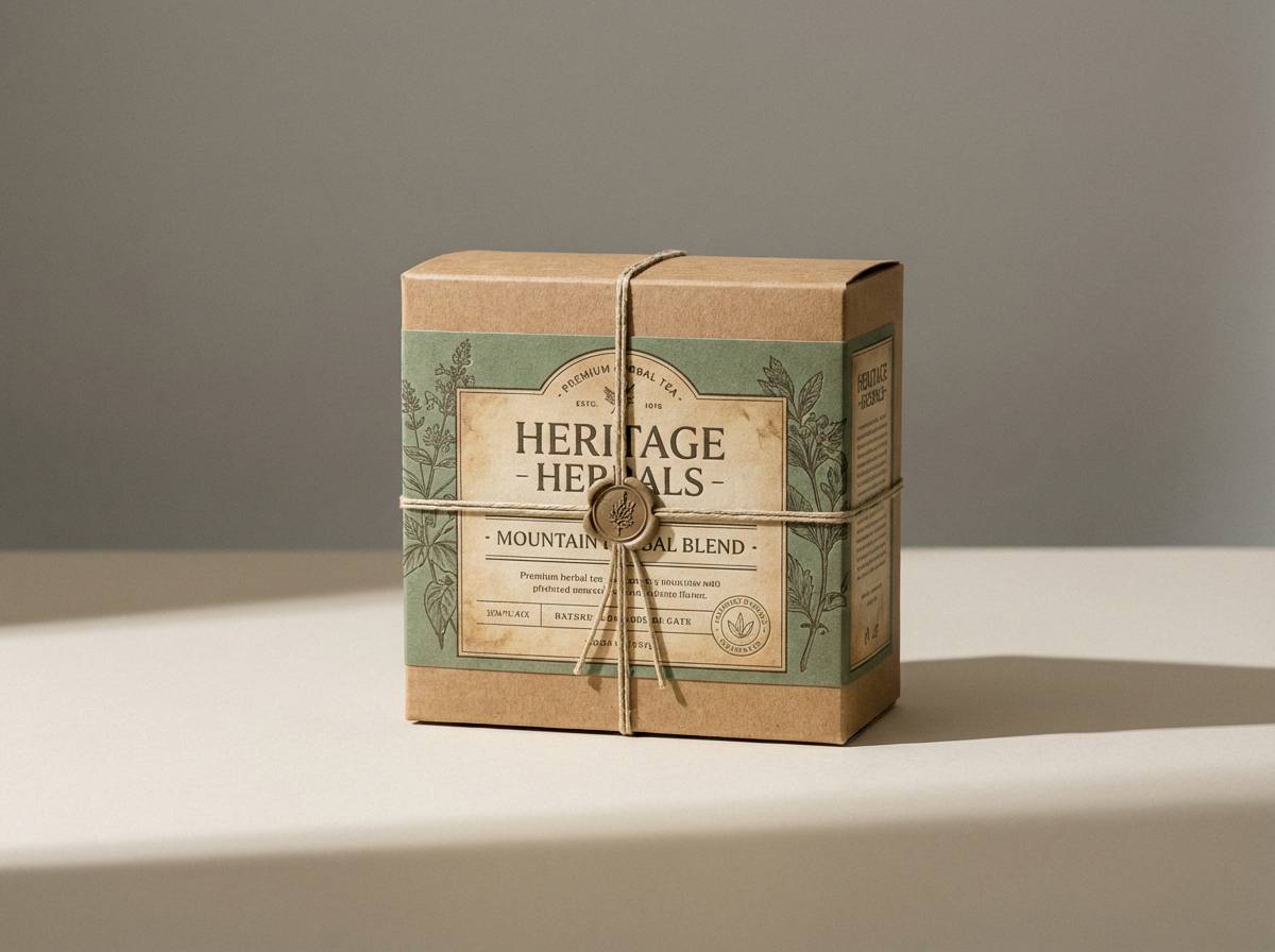 herbal tea label mockup