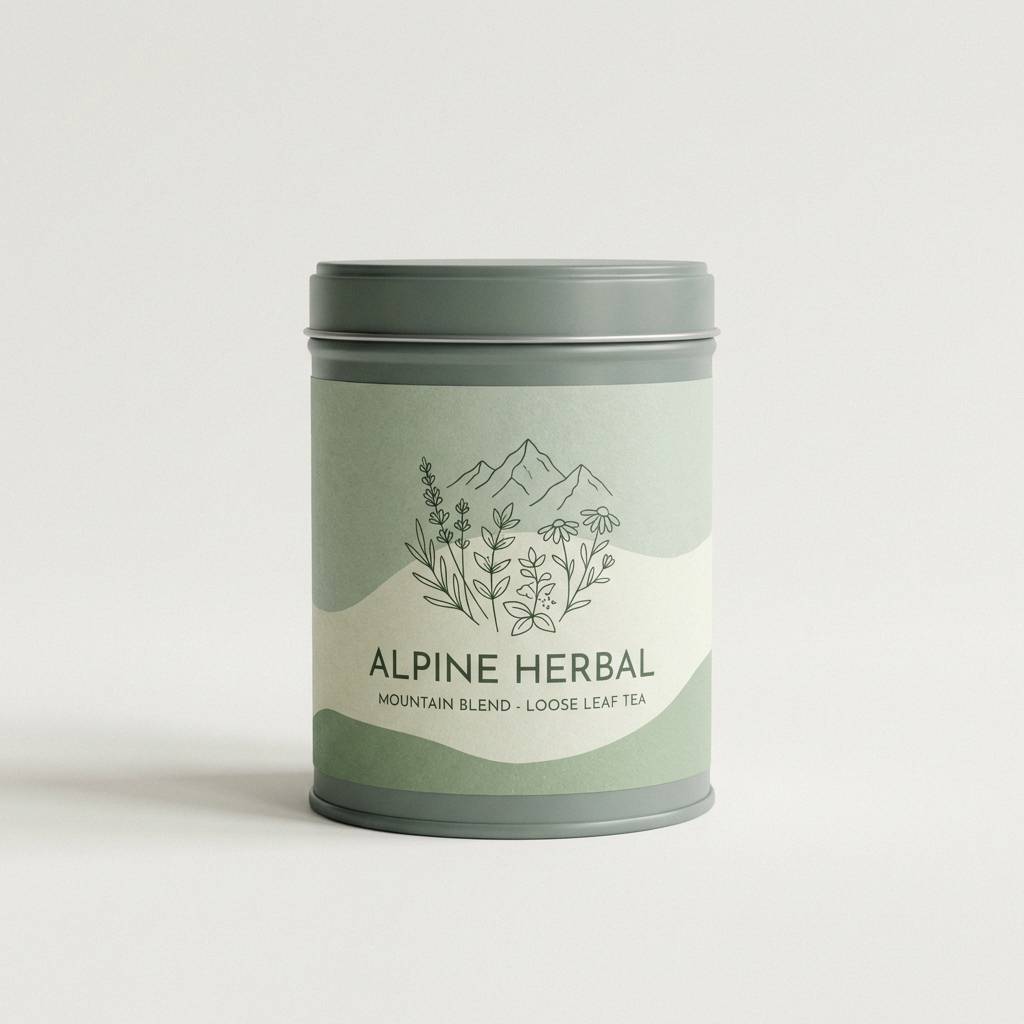 herbal tea tin studio shot