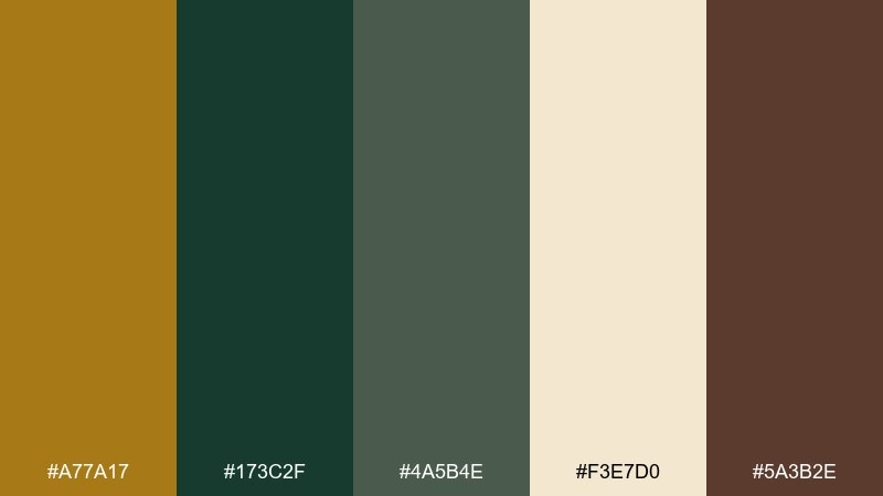 heritage library color palette with hex codes