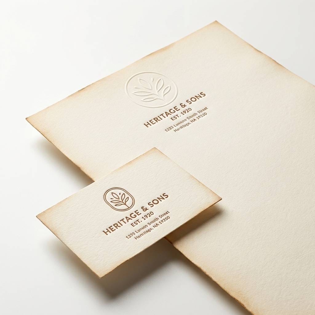 heritage stationery in warm browns