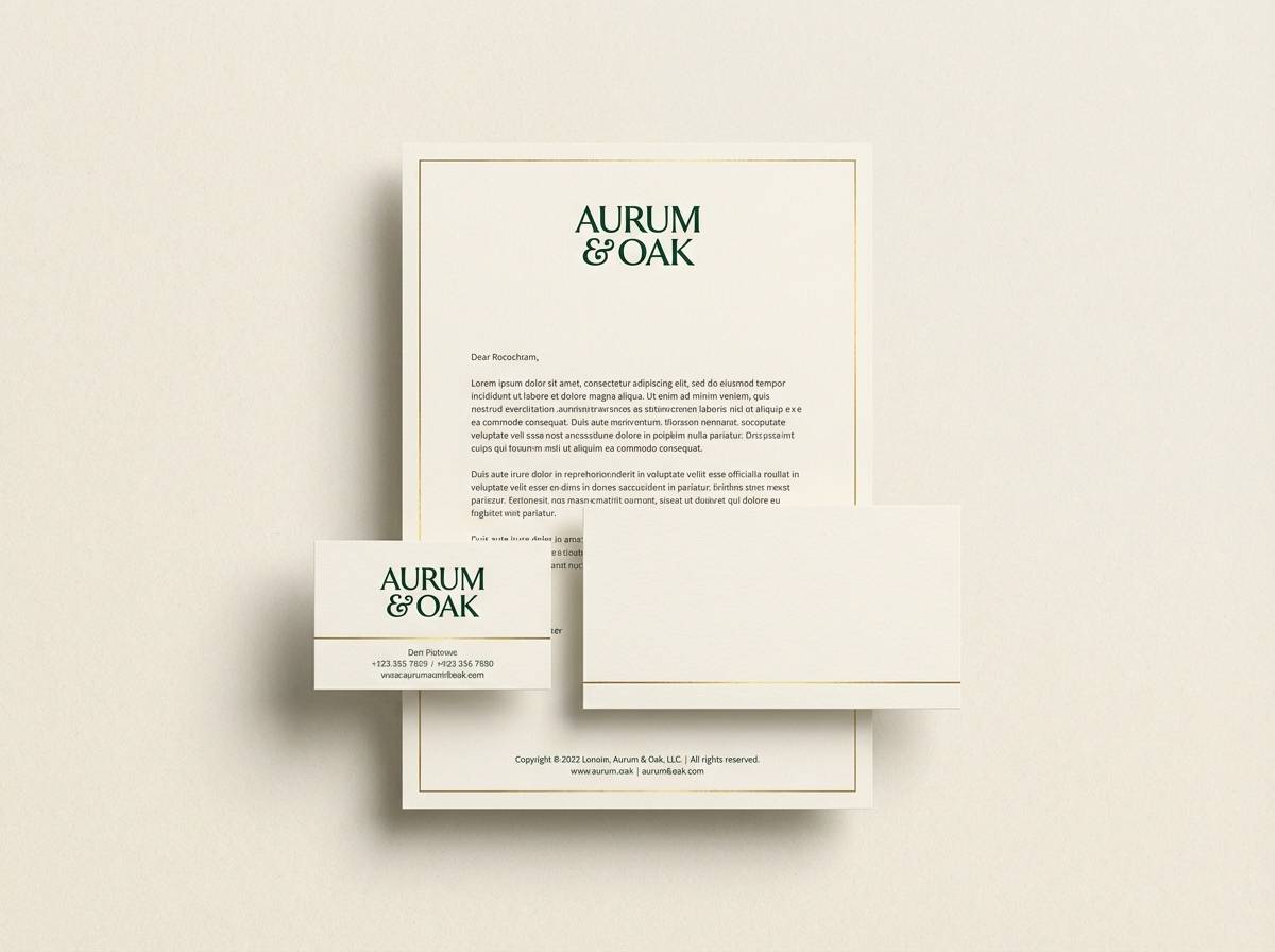 heritage stationery in deep green