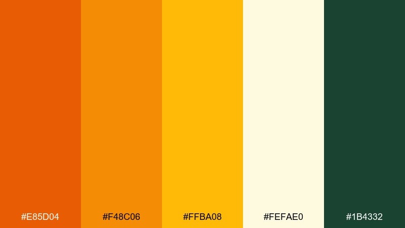 honey ember color palette with hex codes