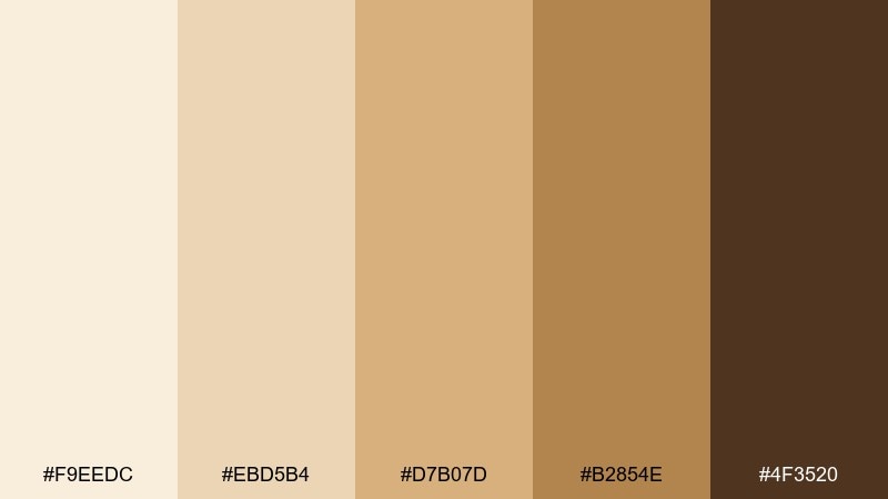 honeyed canvas color palette with hex codes
