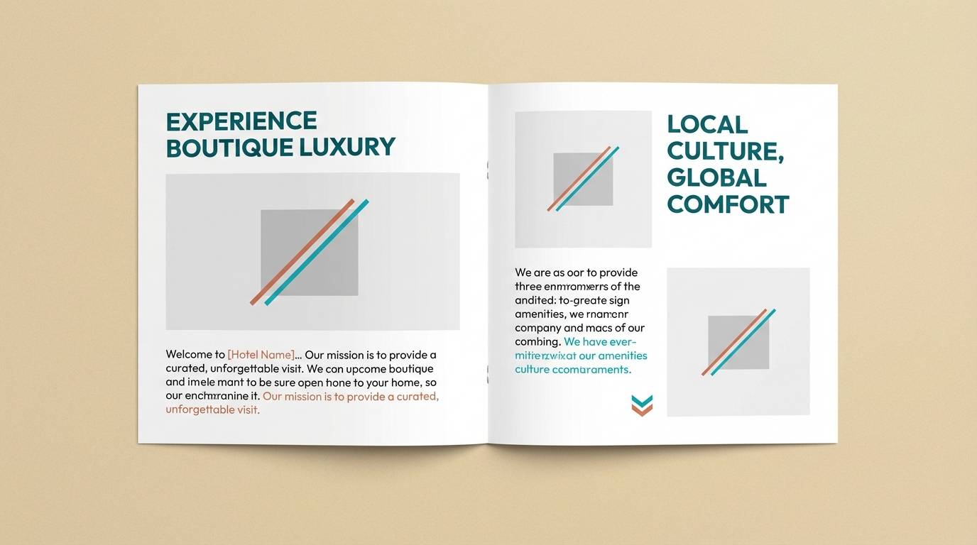 hotel brochure spread layout
