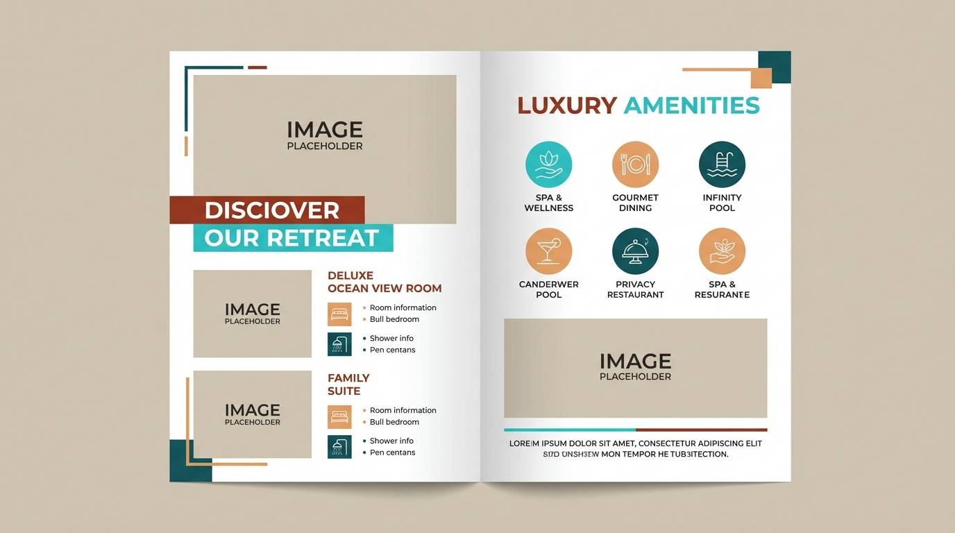 hotel brochure spread