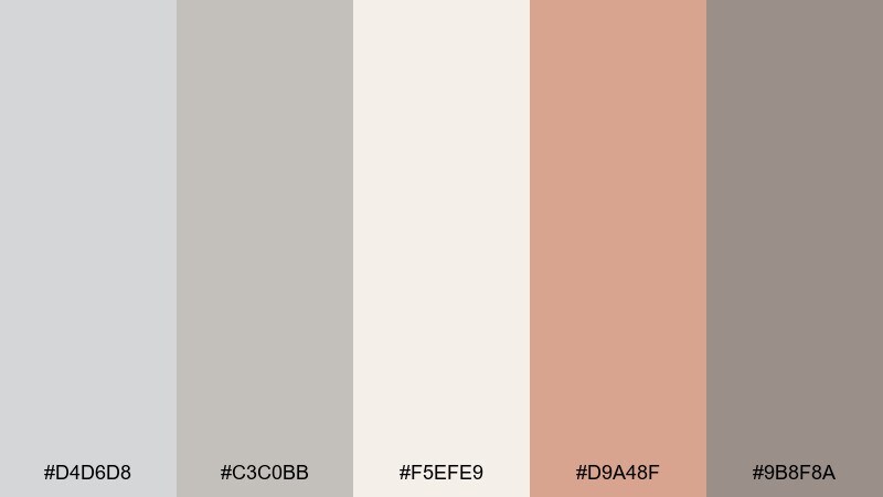 hushed terracotta color palette with hex codes