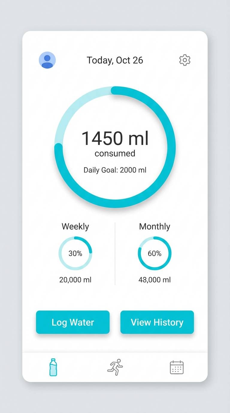 hydration app ui screen