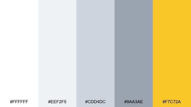 icy citrus color palette with hex codes