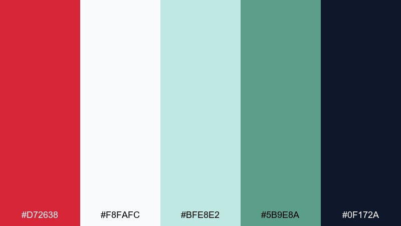 icy peppermint color palette with hex codes