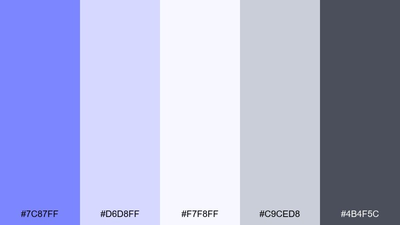 icy silver veil color palette with hex codes