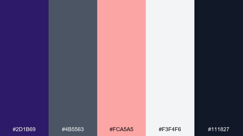 indie dusk color palette with hex codes