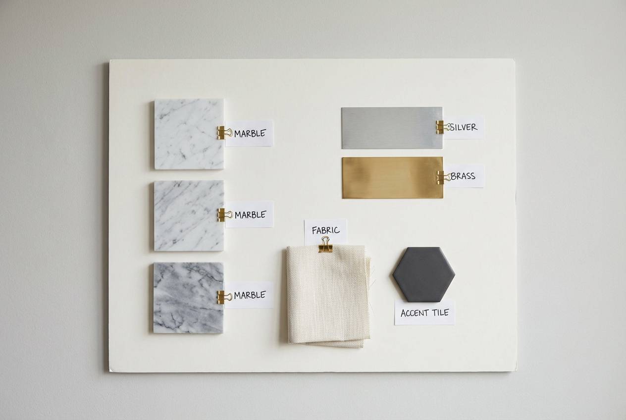 interior marble moodboard