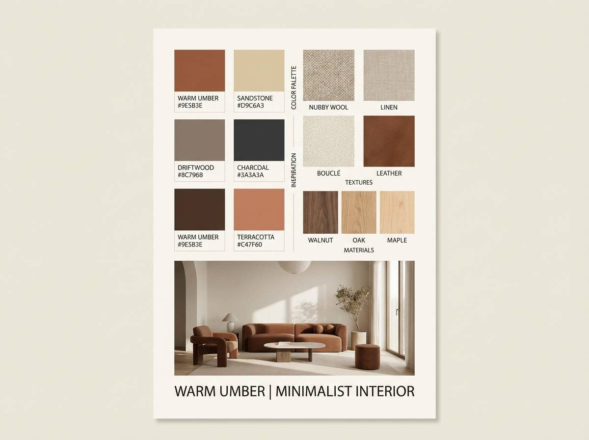neutral interior moodboard browns