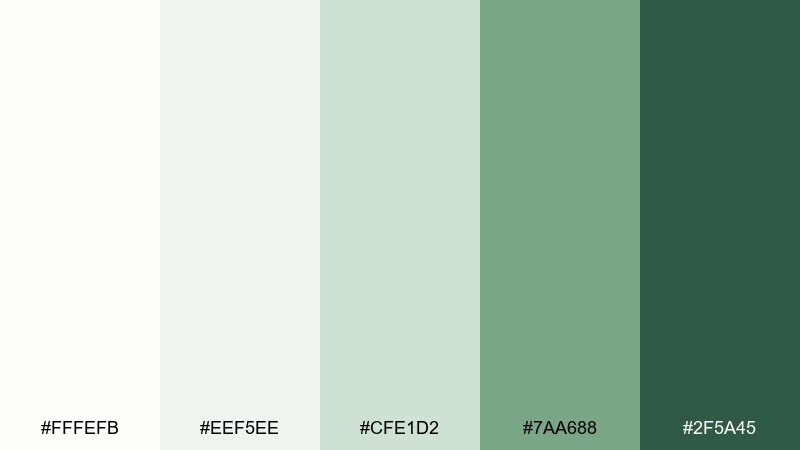 ivy wedding color palette with hex codes