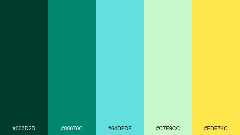 jade waterfall color palette with hex codes