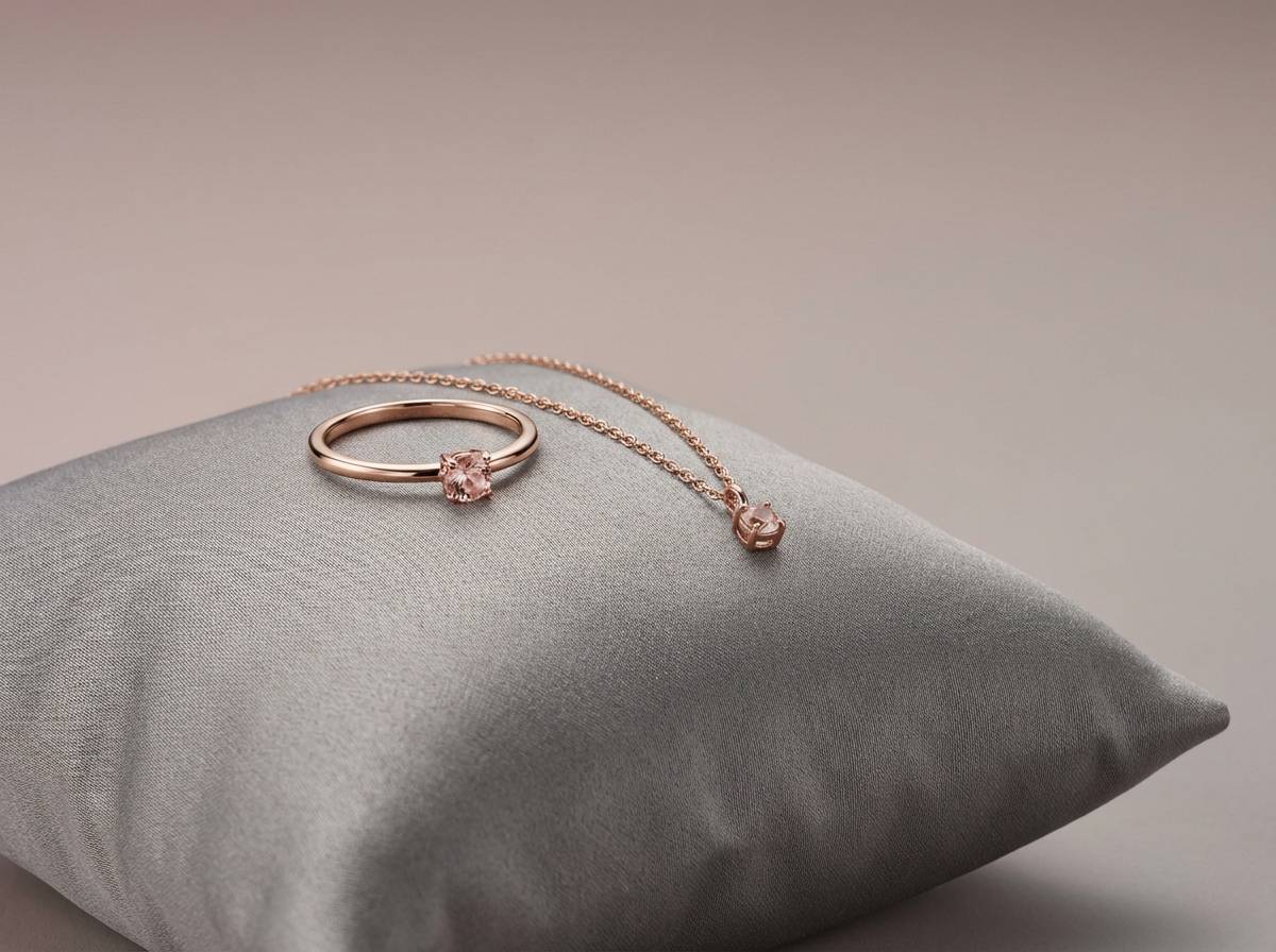 jewelry ad in blush grey
