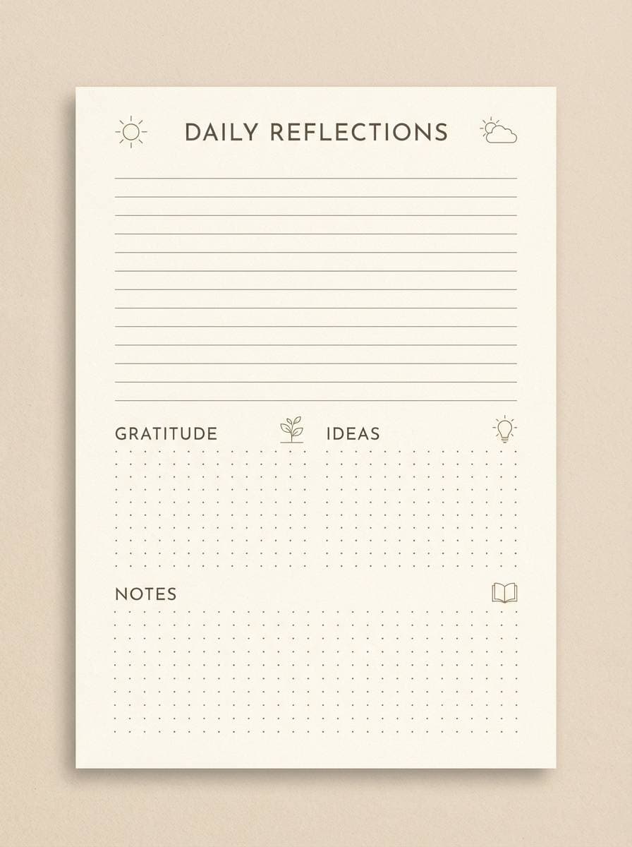 journaling page in paper tones