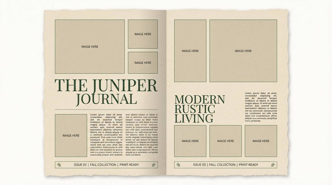 earthy magazine layout