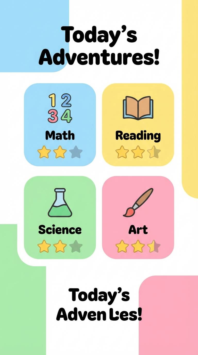 kids learning app ui