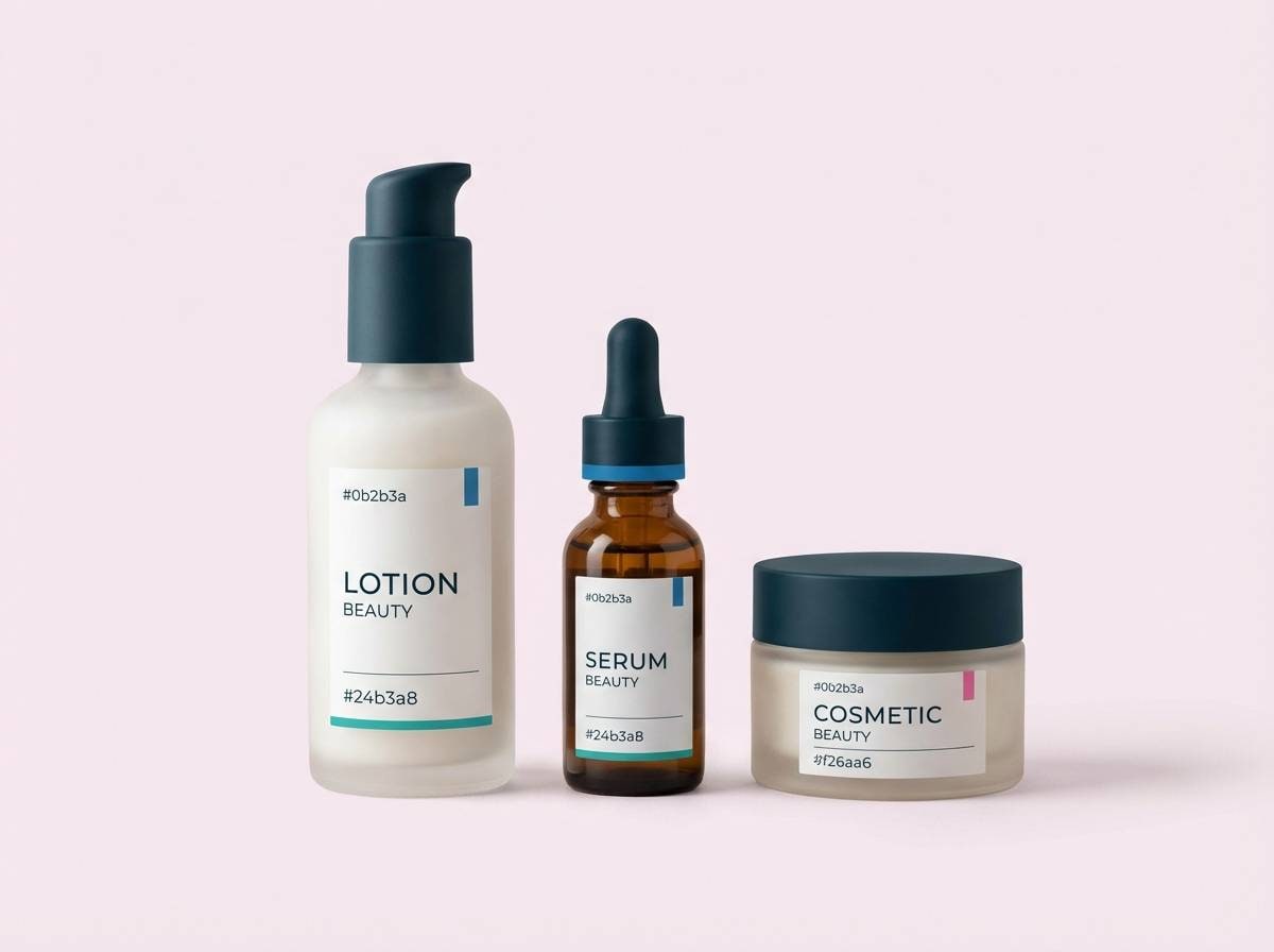 blue green pink color tone beauty brand kit mockup