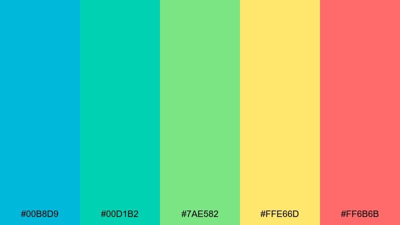 lagoon breeze color palette with hex codes