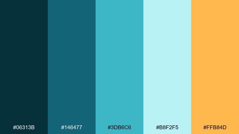 lagoon punch color palette with hex codes
