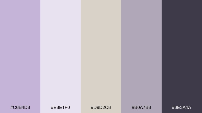 lavender linen color palette with hex codes