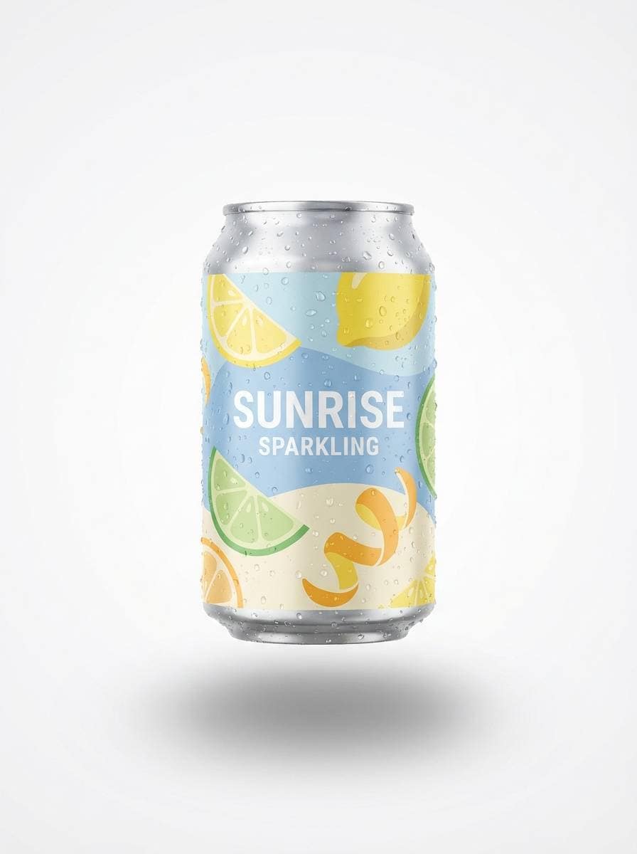 lemon sparkling can packaging