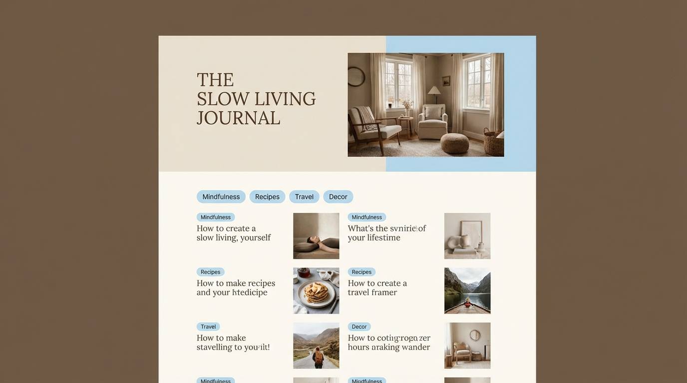 lifestyle blog home ui