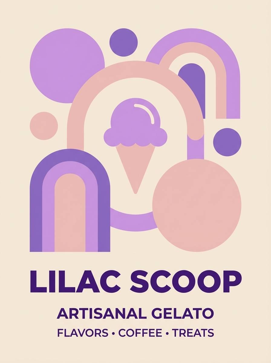 pastel gelato brand poster