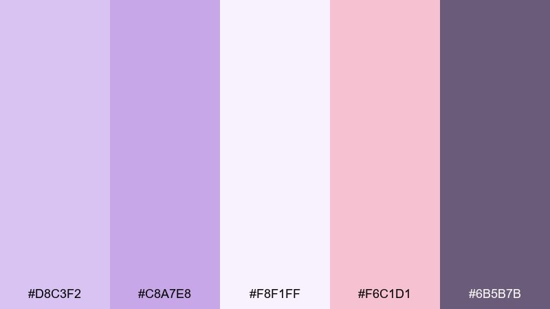 lilac gelato color palette with hex codes