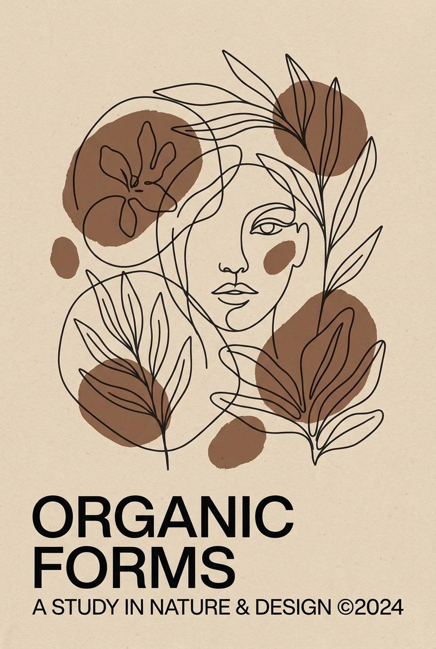 beige black line art