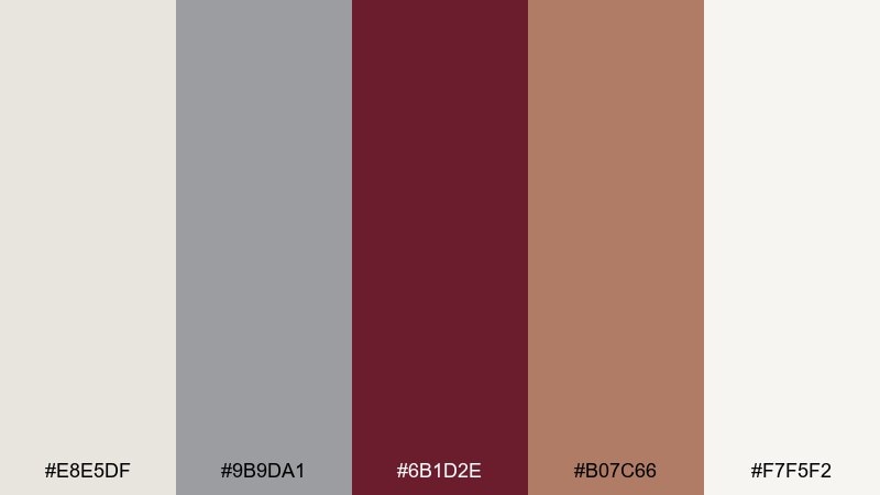 linen and claret color palette with hex codes