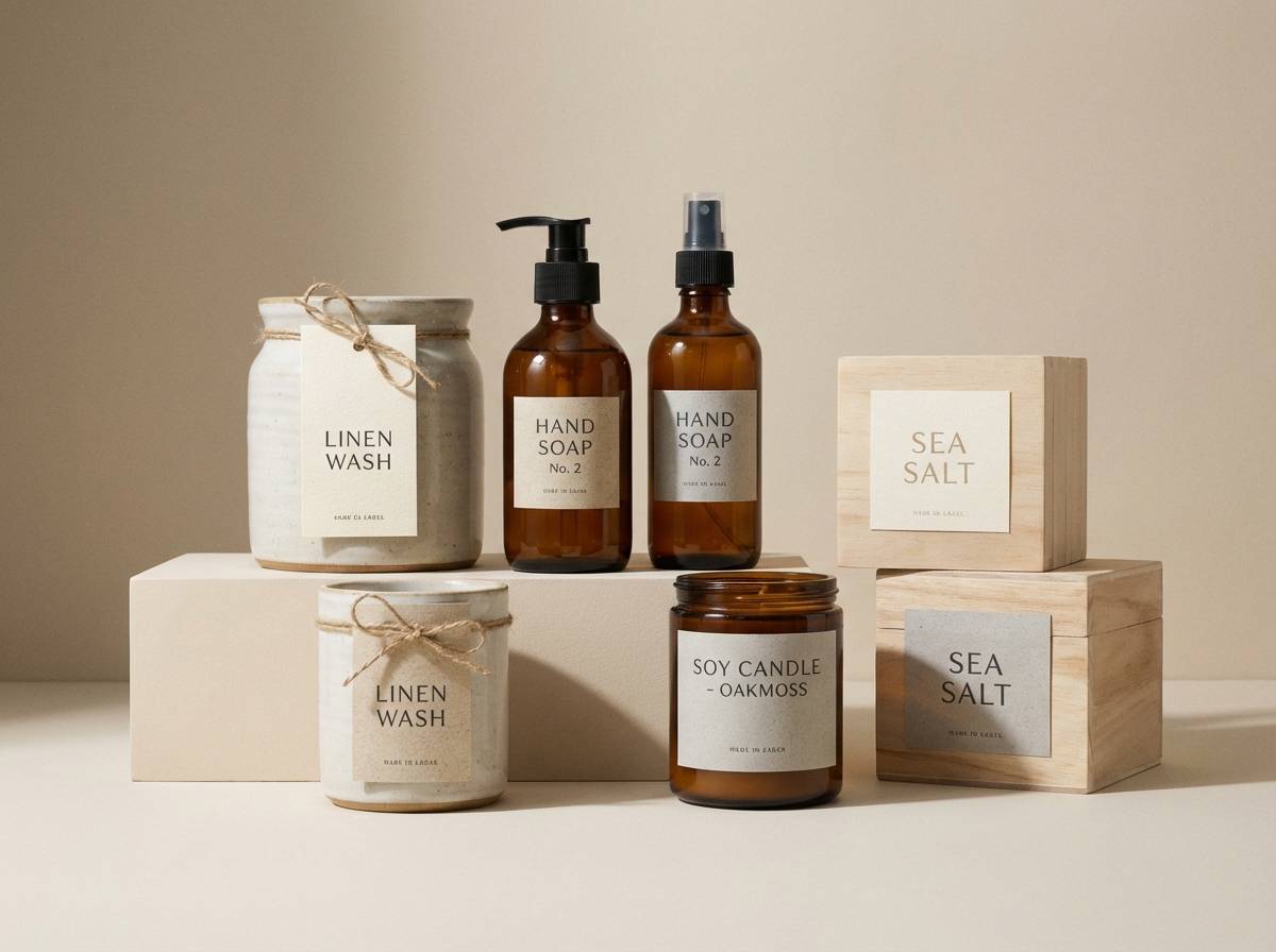 linen inspired brand packaging