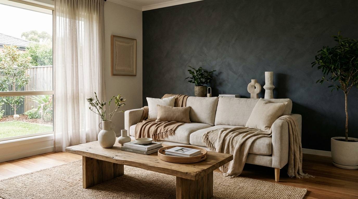 linen living room accents