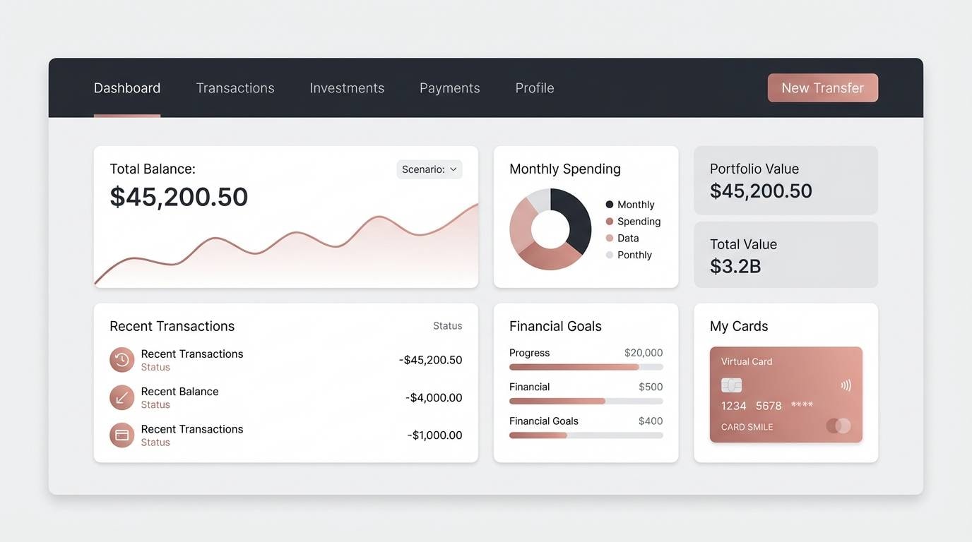 minimal fintech dashboard ui