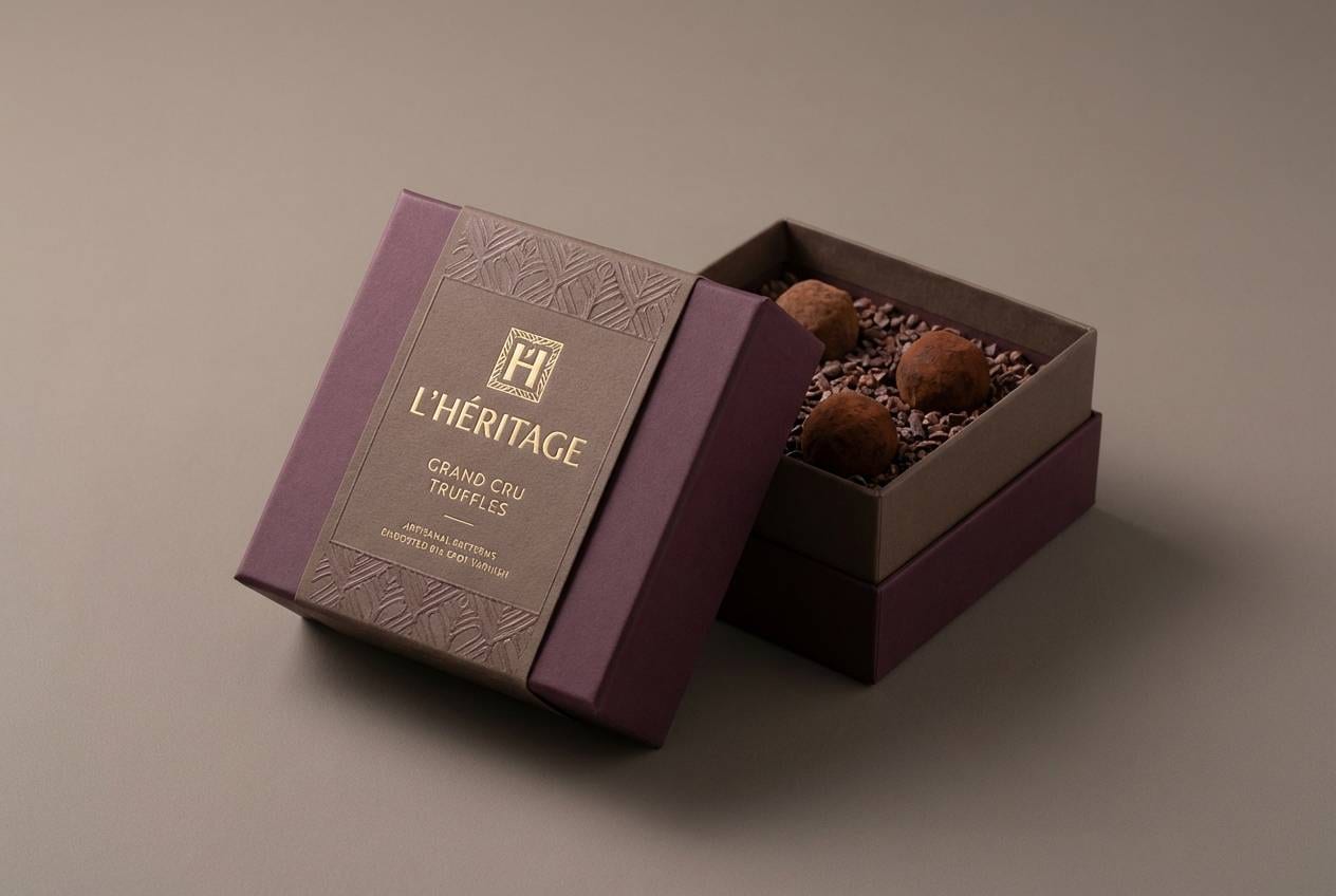 luxury chocolate box label