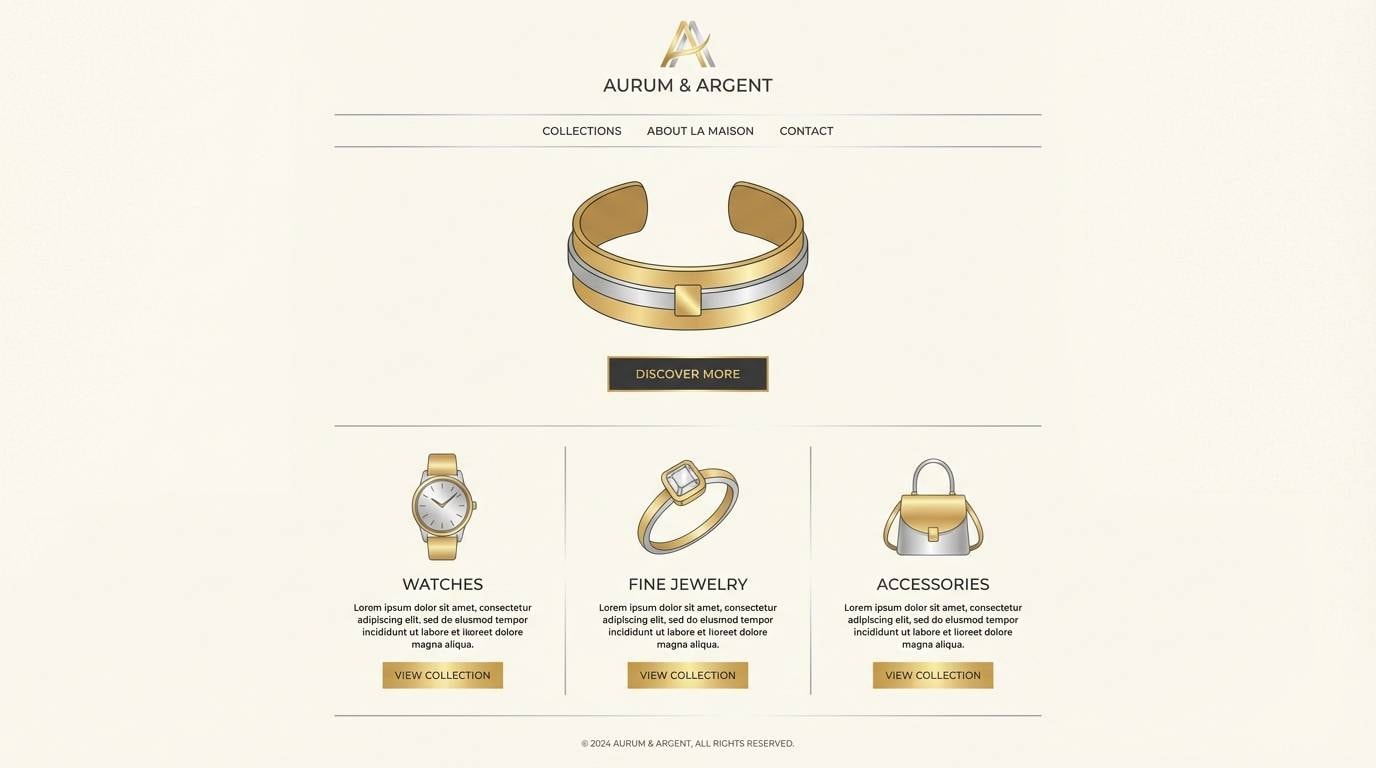 luxury landing page ui