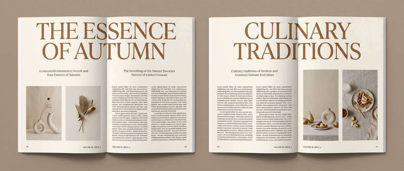 magazine spread warm neutrals